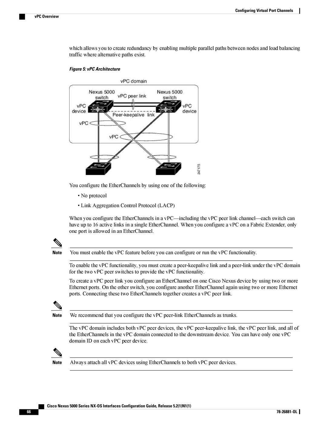 Cisco Systems N5KC5596TFA manual VPC Architecture 