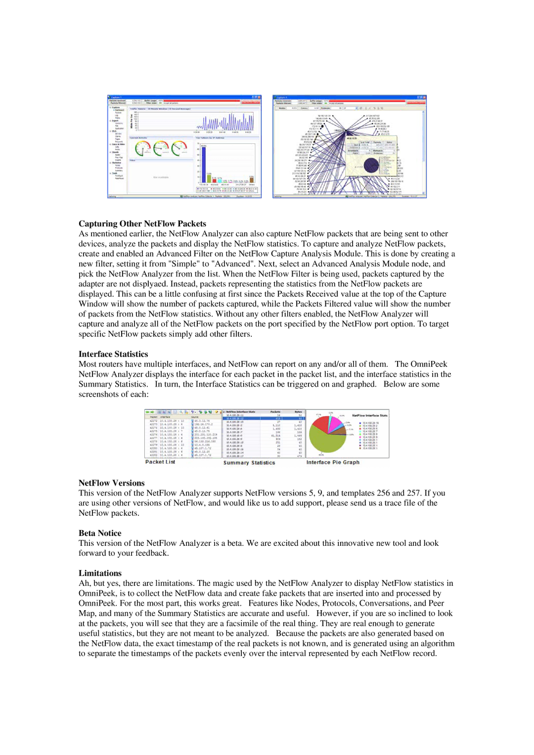 Cisco Systems NetFlow Analyzer s Capturing Other NetFlow Packets, Interface Statistics, NetFlow Versions, Beta Notice 