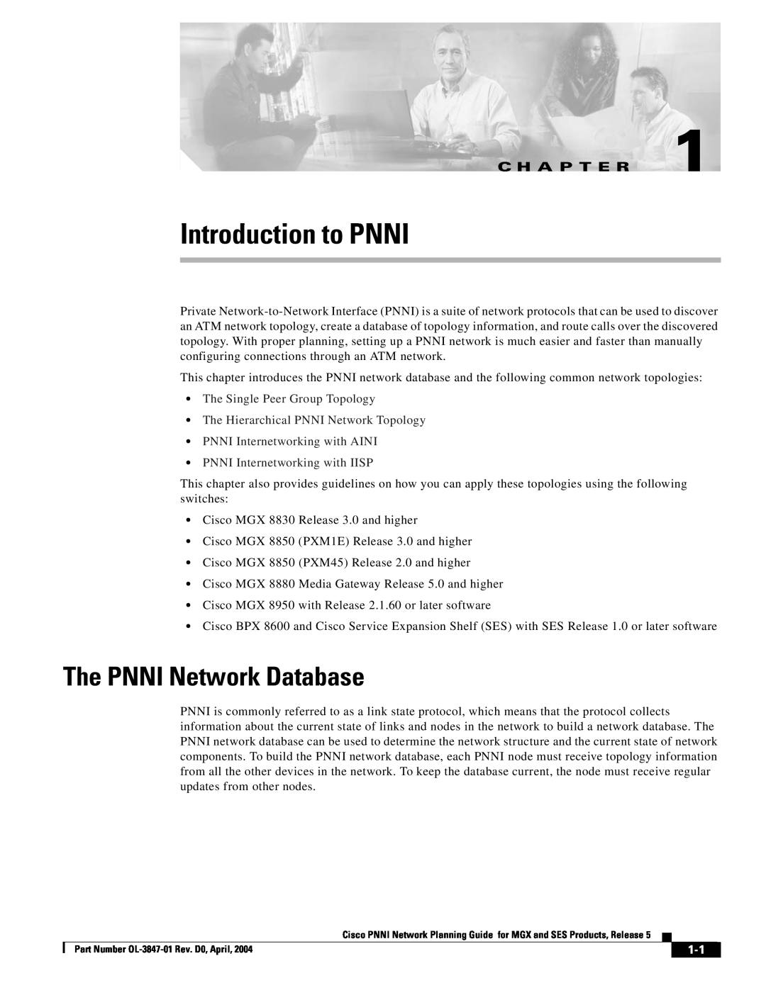 Cisco Systems Network Router manual Introduction to PNNI, The PNNI Network Database, C H A P T E R 