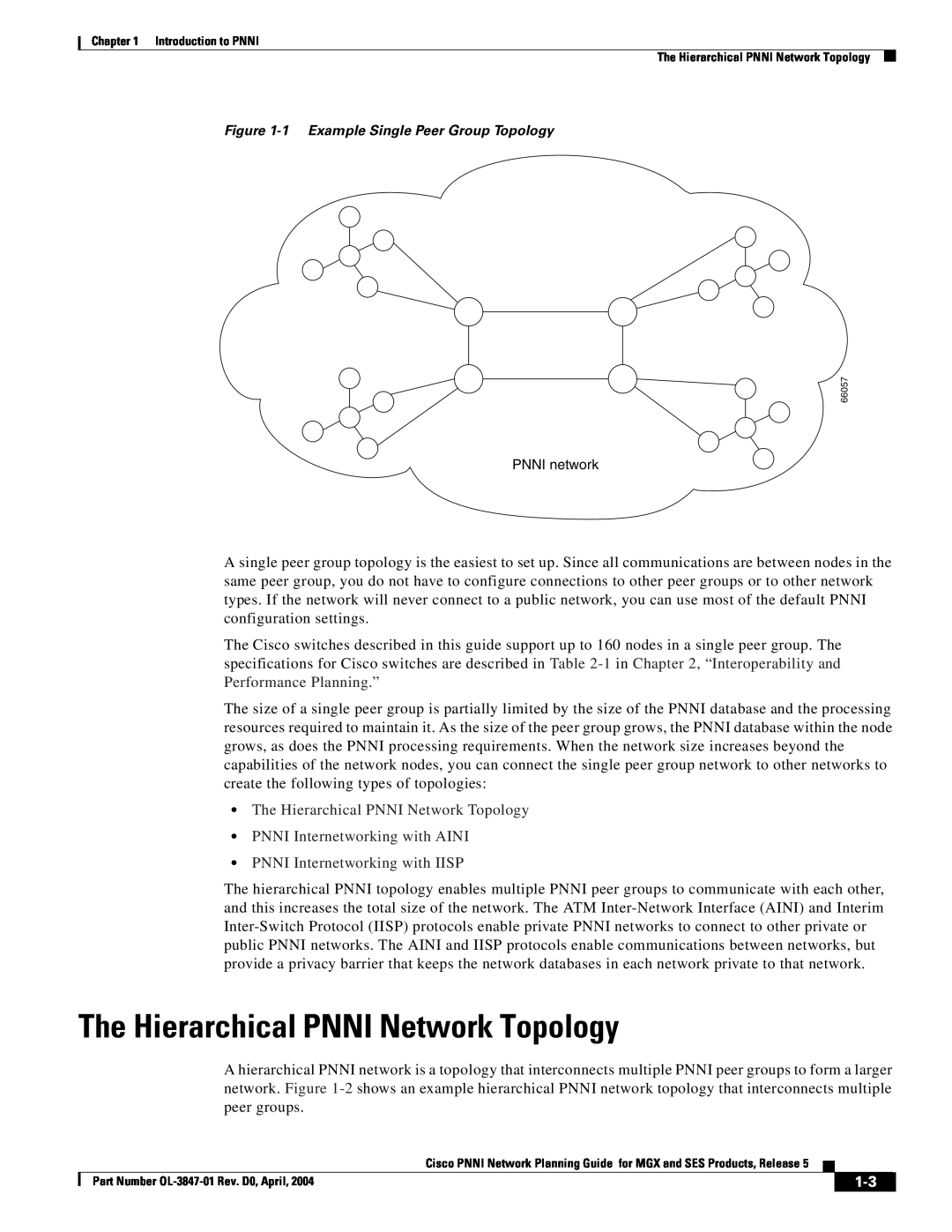 Cisco Systems Network Router manual The Hierarchical PNNI Network Topology, PNNI Internetworking with IISP 