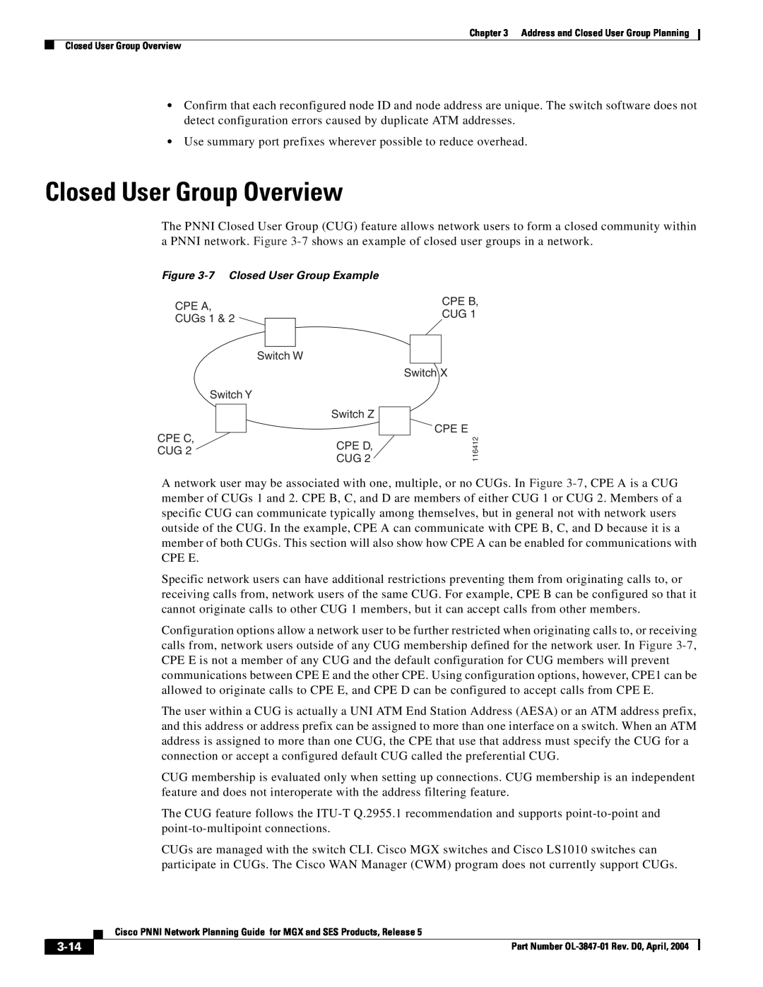 Cisco Systems Network Router manual Closed User Group Overview, 3-14 