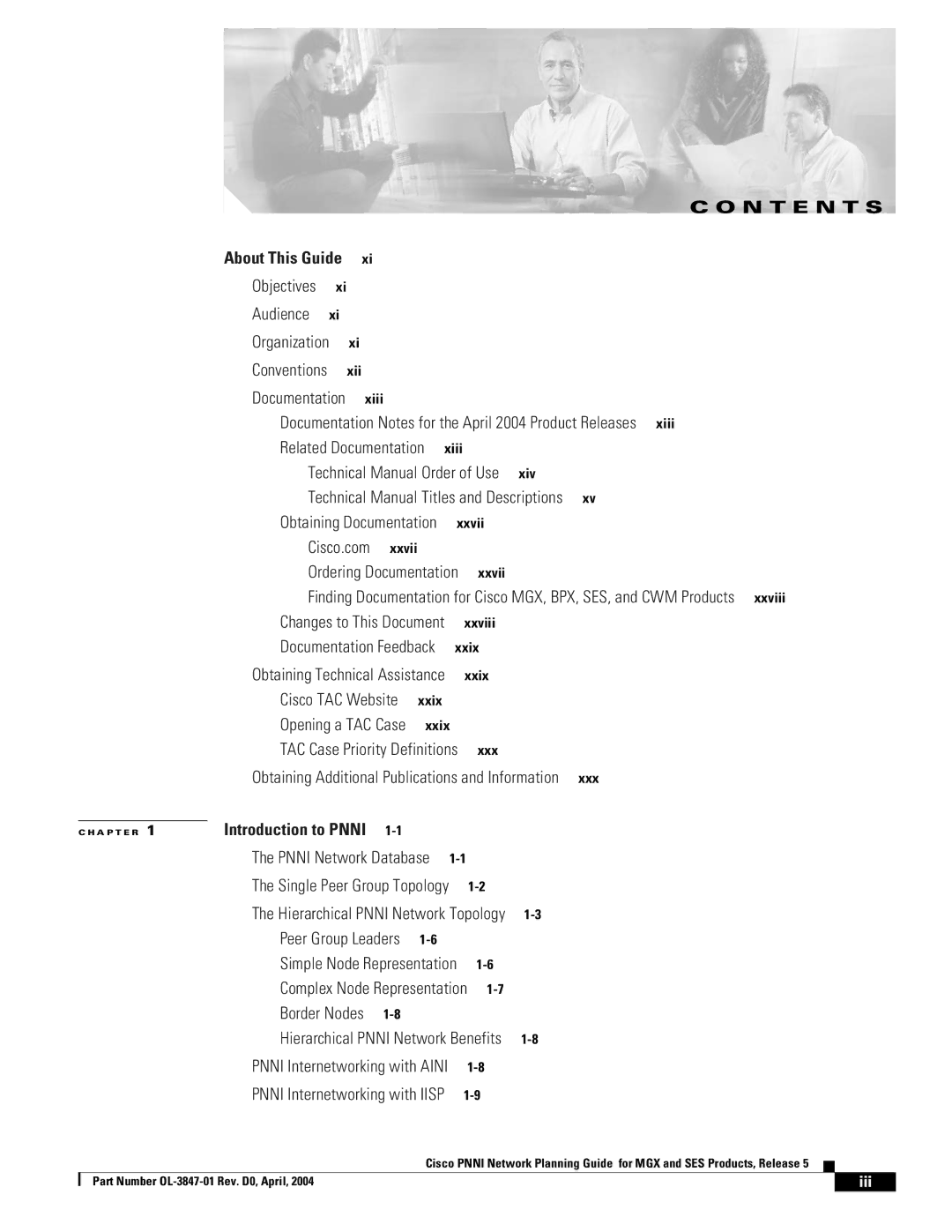 Cisco Systems Network Router manual N T E N T S, Iii 