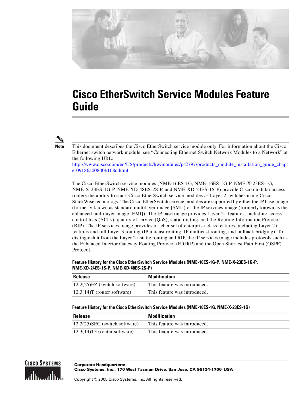 Cisco Systems NME-16ES-1G manual Guide, Release Modification 