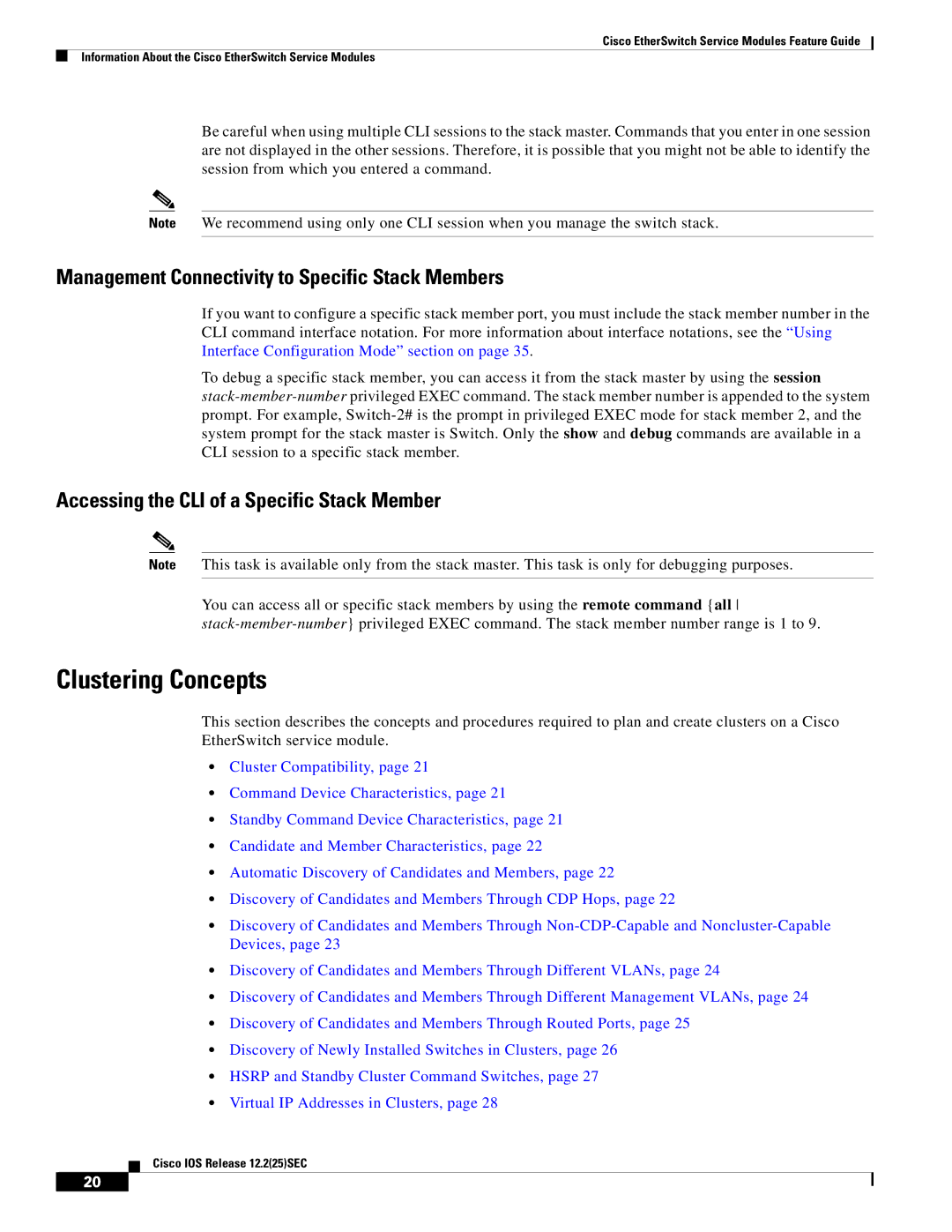 Cisco Systems NME-16ES-1G manual Clustering Concepts, Management Connectivity to Specific Stack Members 