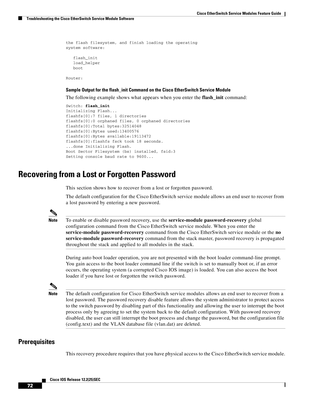 Cisco Systems NME-16ES-1G manual Recovering from a Lost or Forgotten Password, Prerequisites 