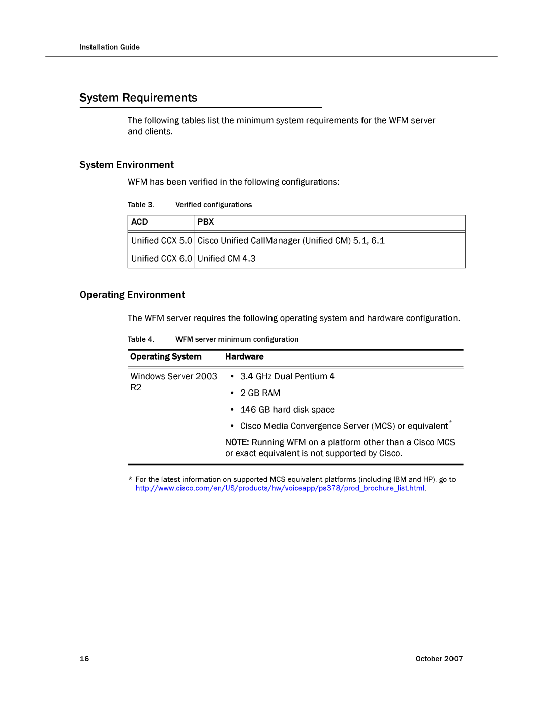 Cisco Systems none manual System Requirements, System Environment, Operating Environment 