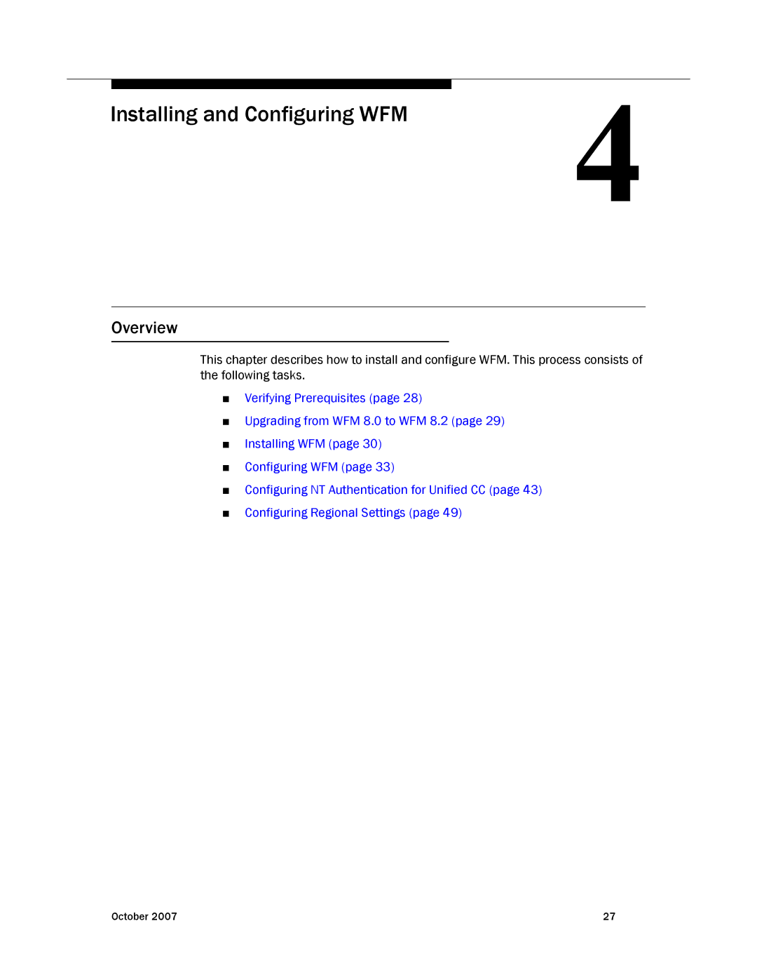 Cisco Systems none manual Installing and Configuring WFM, Overview 