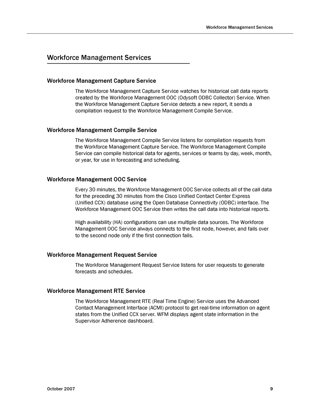 Cisco Systems none manual Workforce Management Services 