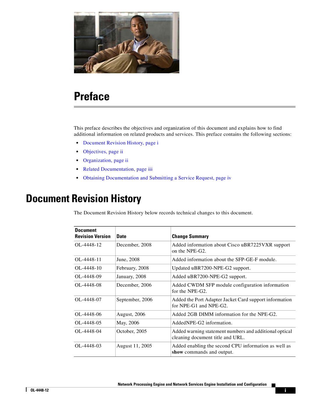 Cisco Systems NPE-175, NPE-225 manual Document Revision History, Date Change Summary 