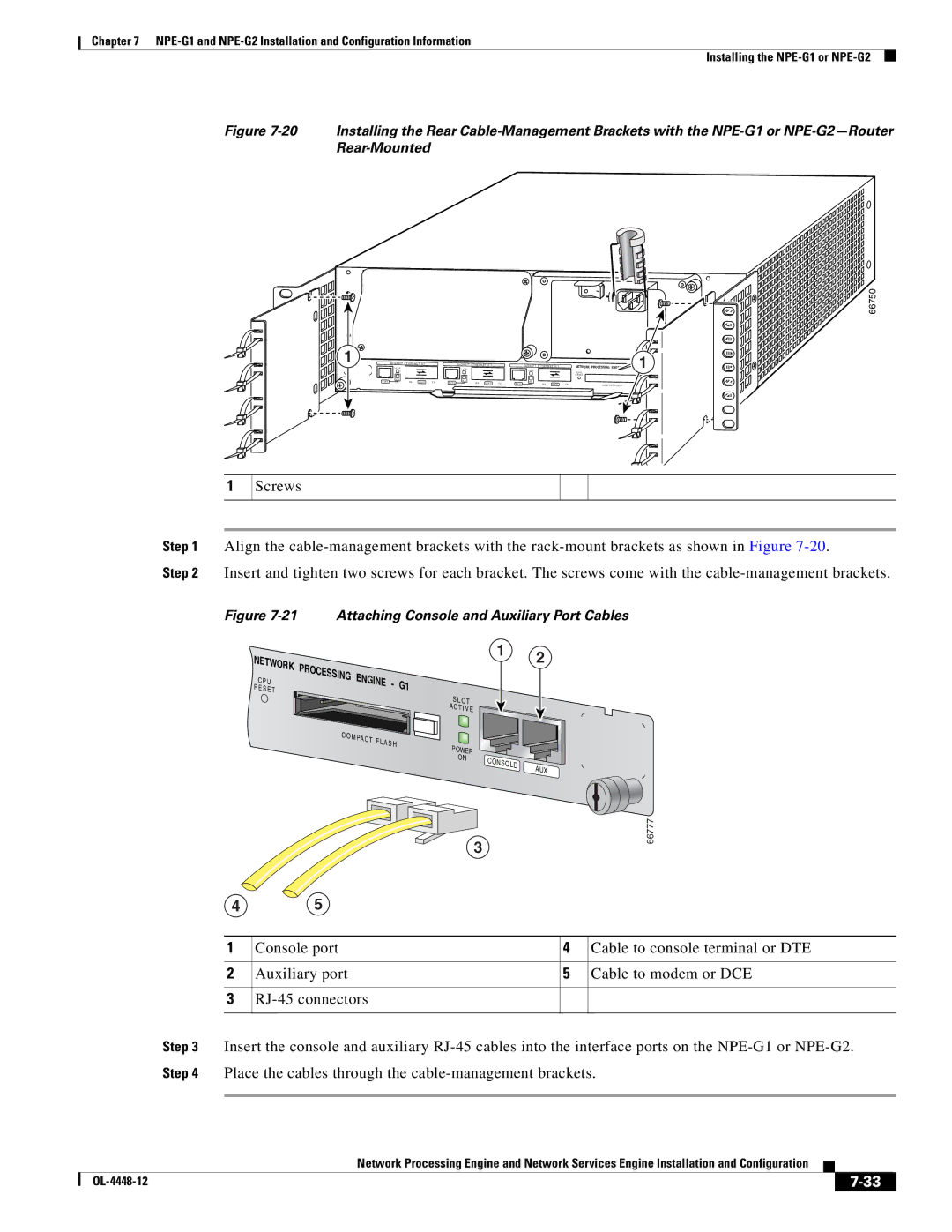 Cisco Systems NPE-175, NPE-225 manual Attaching Console and Auxiliary Port Cables 