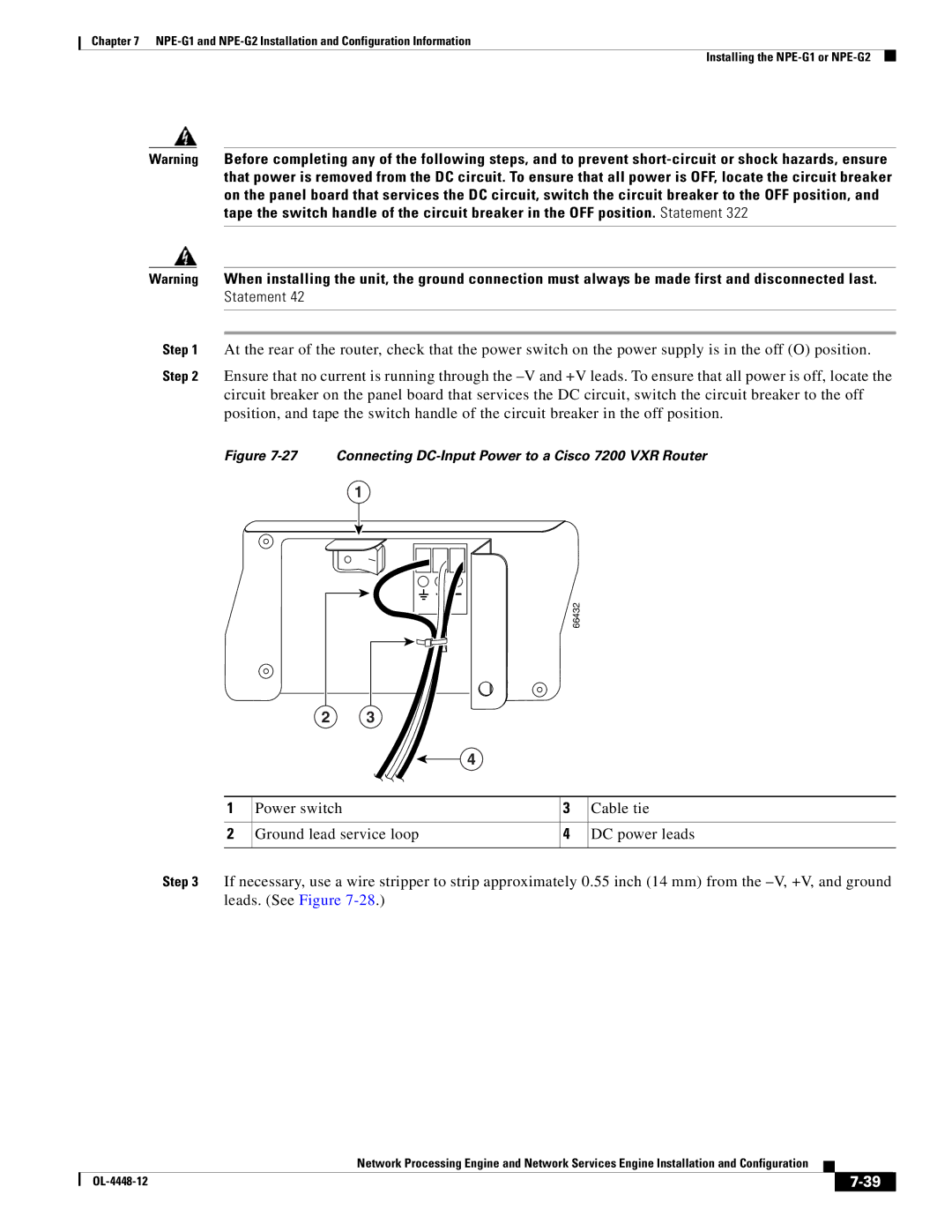 Cisco Systems NPE-175, NPE-225 manual Connecting DC-Input Power to a Cisco 7200 VXR Router 