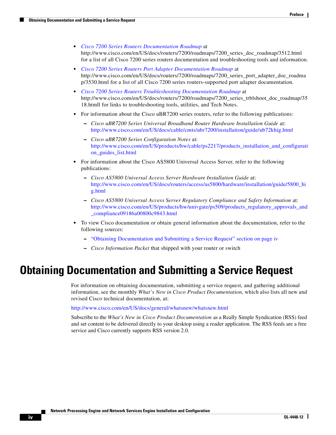 Cisco Systems NPE-225, NPE-175 manual Obtaining Documentation and Submitting a Service Request 