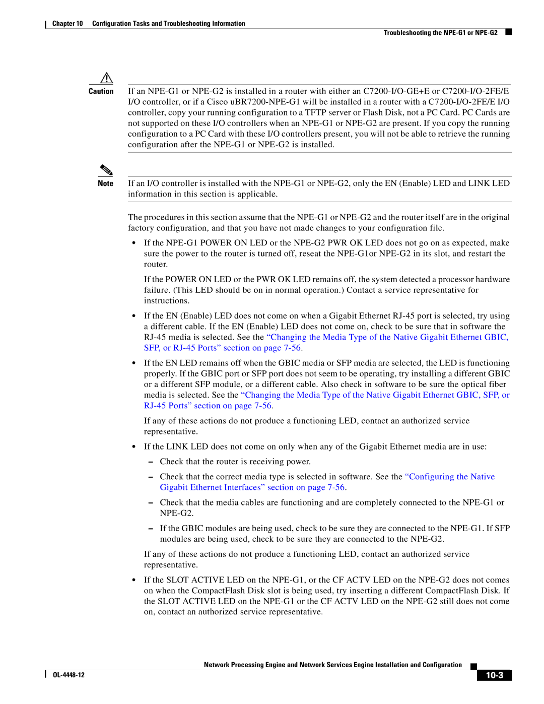 Cisco Systems NPE-175, NPE-225 manual 10-3 