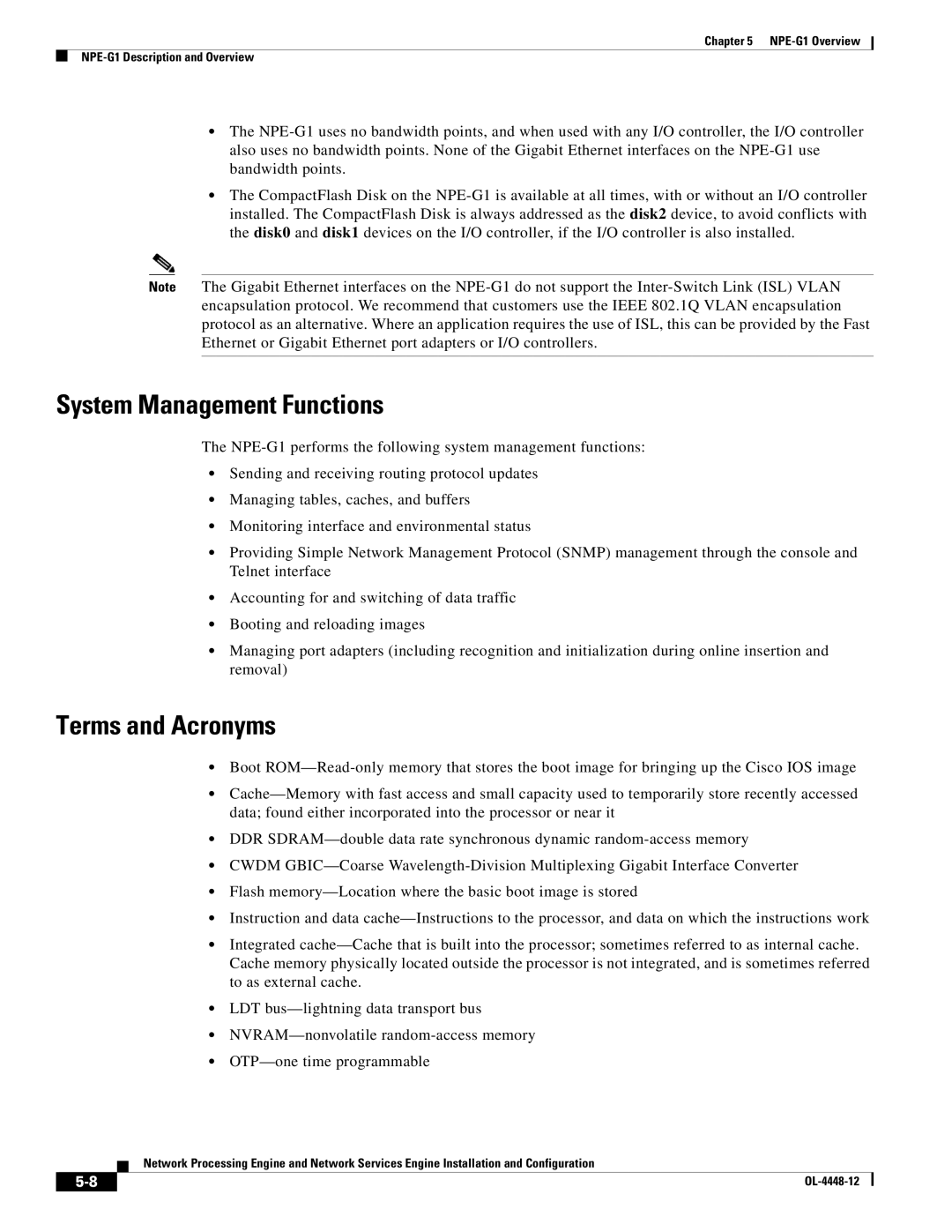 Cisco Systems NPE-225, NPE-175 manual System Management Functions 