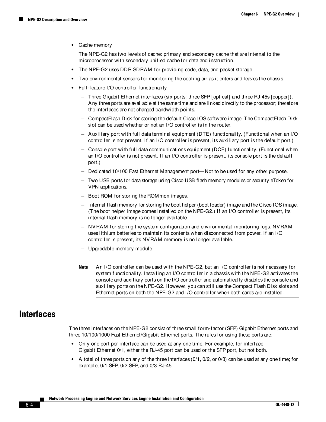 Cisco Systems NPE-225, NPE-175 manual Interfaces 