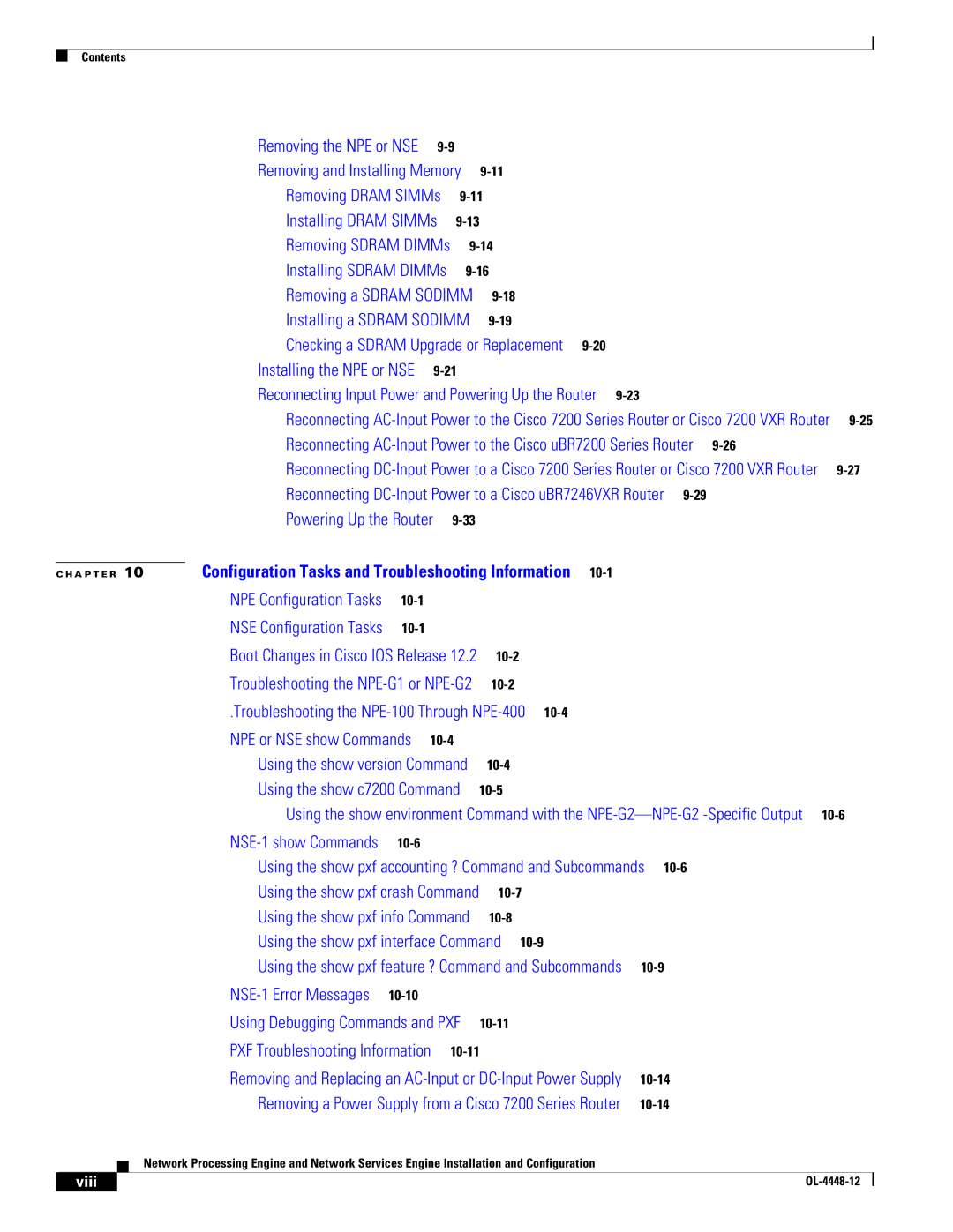 Cisco Systems NPE-225, NPE-175 manual Installing Dram SIMMs, Viii 