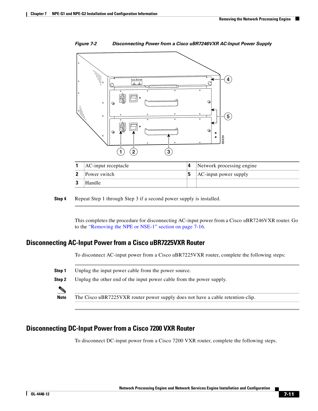 Cisco Systems NPE-175, NPE-225 manual Disconnecting AC-Input Power from a Cisco uBR7225VXR Router 