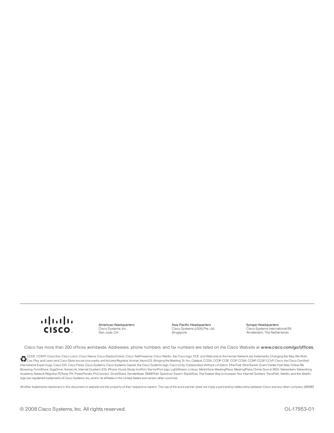 Cisco Systems NSS2000 Series manual Cisco Systems, Inc. All rights reserved OL-17953-01 