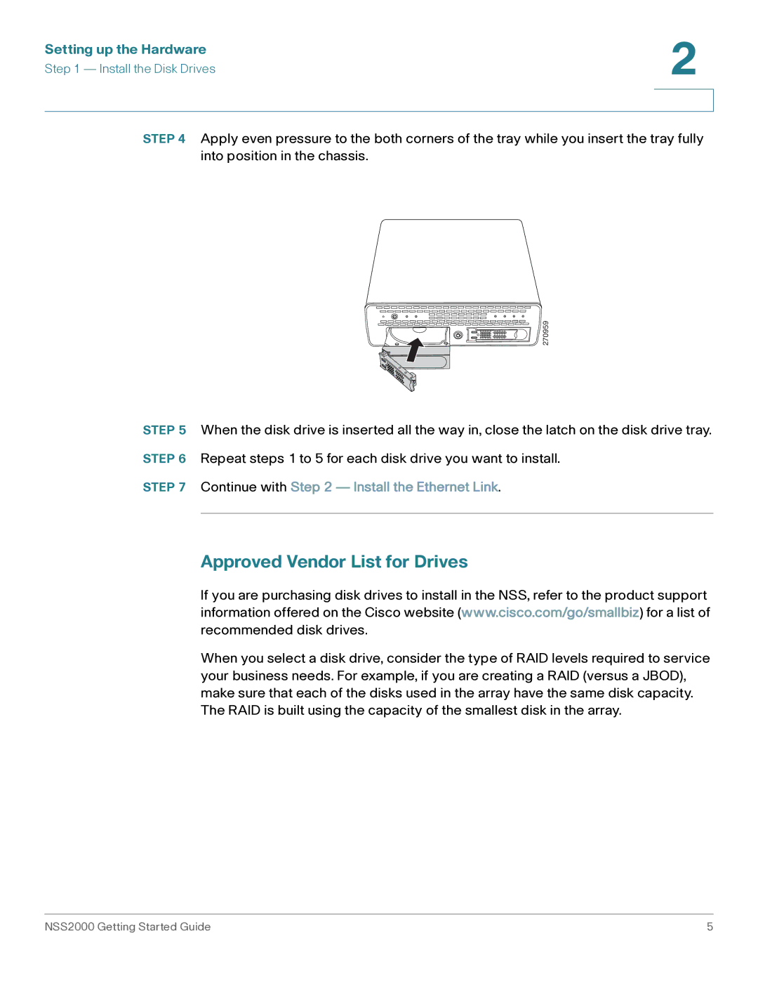 Cisco Systems NSS2000 Series manual Approved Vendor List for Drives 