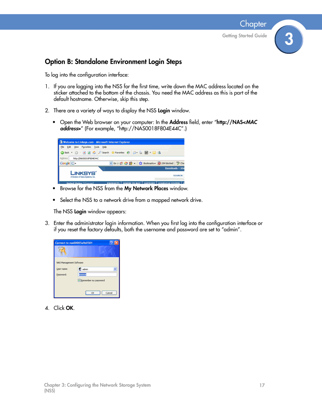 Cisco Systems NSS4000, NSS6000 manual Option B Standalone Environment Login Steps 