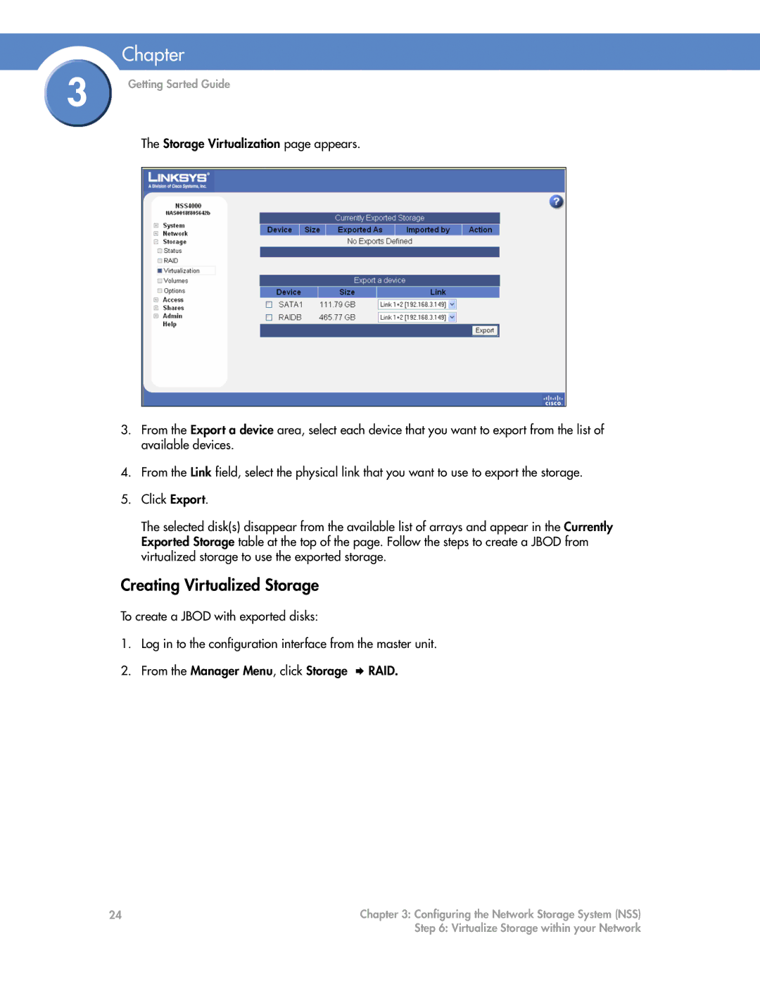 Cisco Systems NSS6000, NSS4000 manual Creating Virtualized Storage 