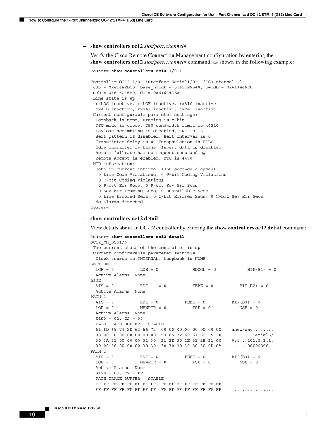 Cisco Systems OC-12/STM-14 manual Show controllers oc12 slot/portchannel#, Show controllers oc12 detail 