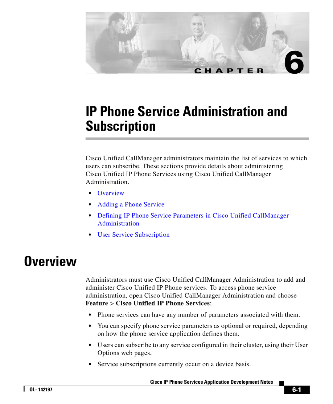 Cisco Systems OL- 142197 user service IP Phone Service Administration Subscription, Overview 