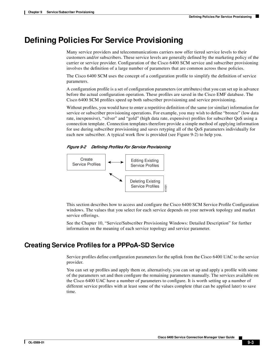 Cisco Systems OL-0569-01 Defining Policies For Service Provisioning, Creating Service Profiles for a PPPoA-SD Service 