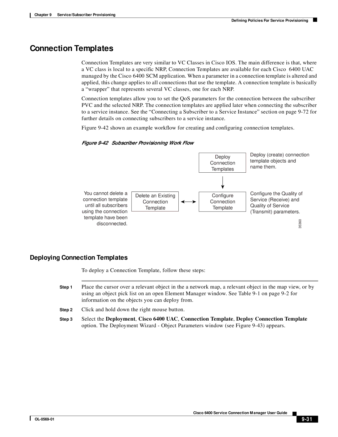 Cisco Systems OL-0569-01 manual Deploying Connection Templates 