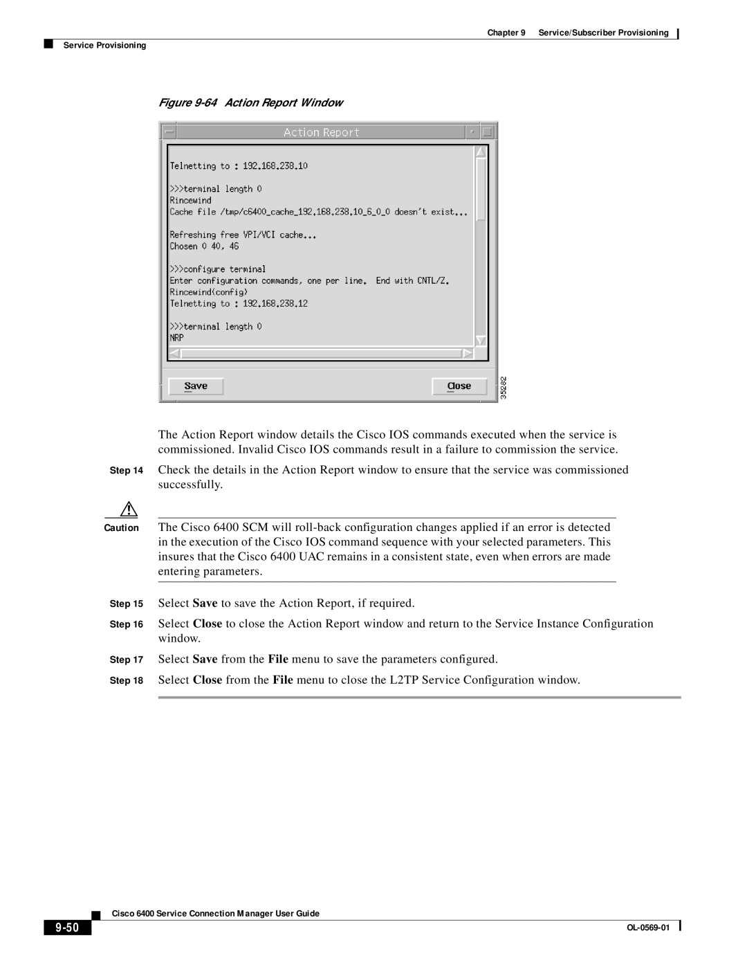 Cisco Systems OL-0569-01 manual Action Report Window 