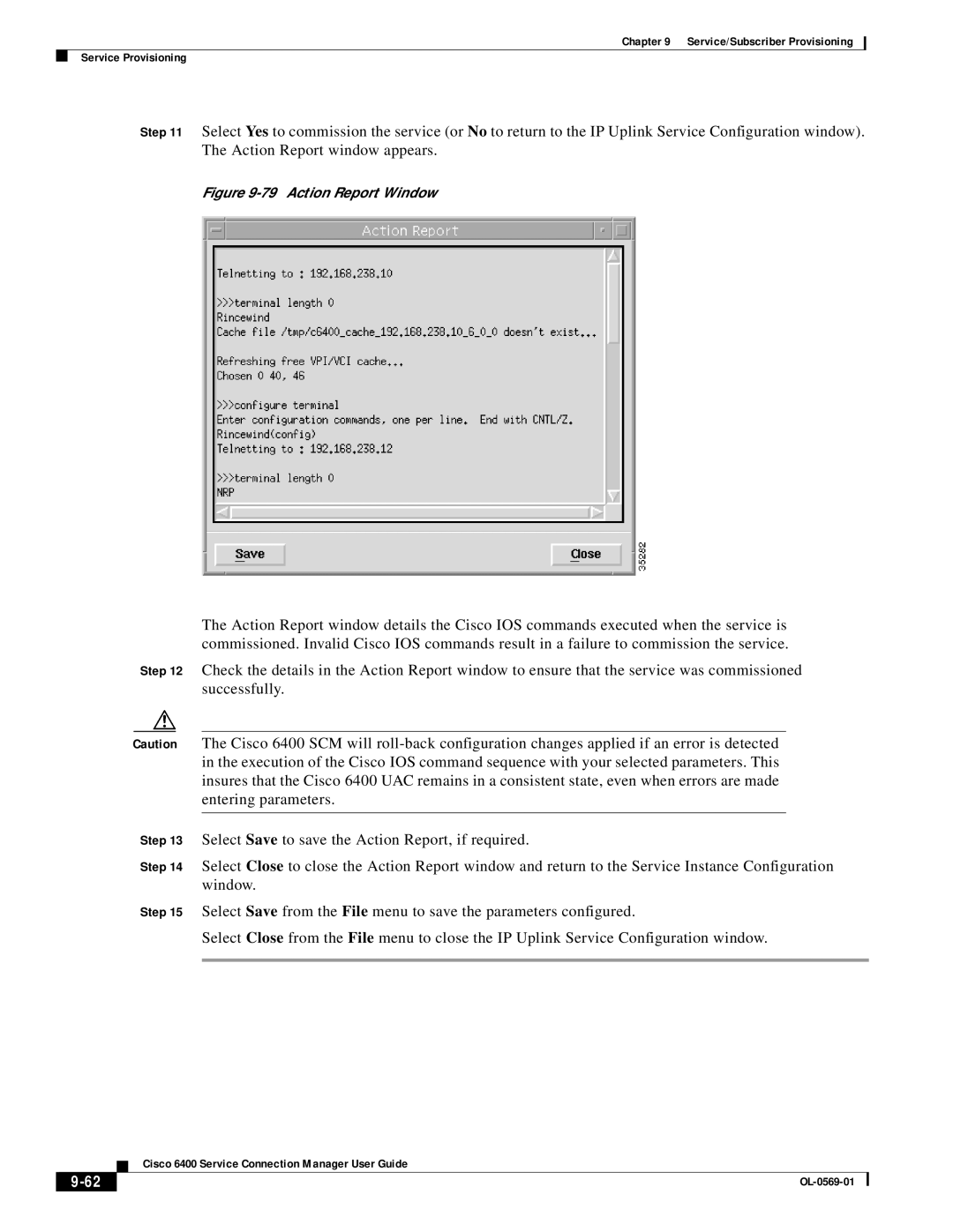 Cisco Systems OL-0569-01 manual Action Report Window 