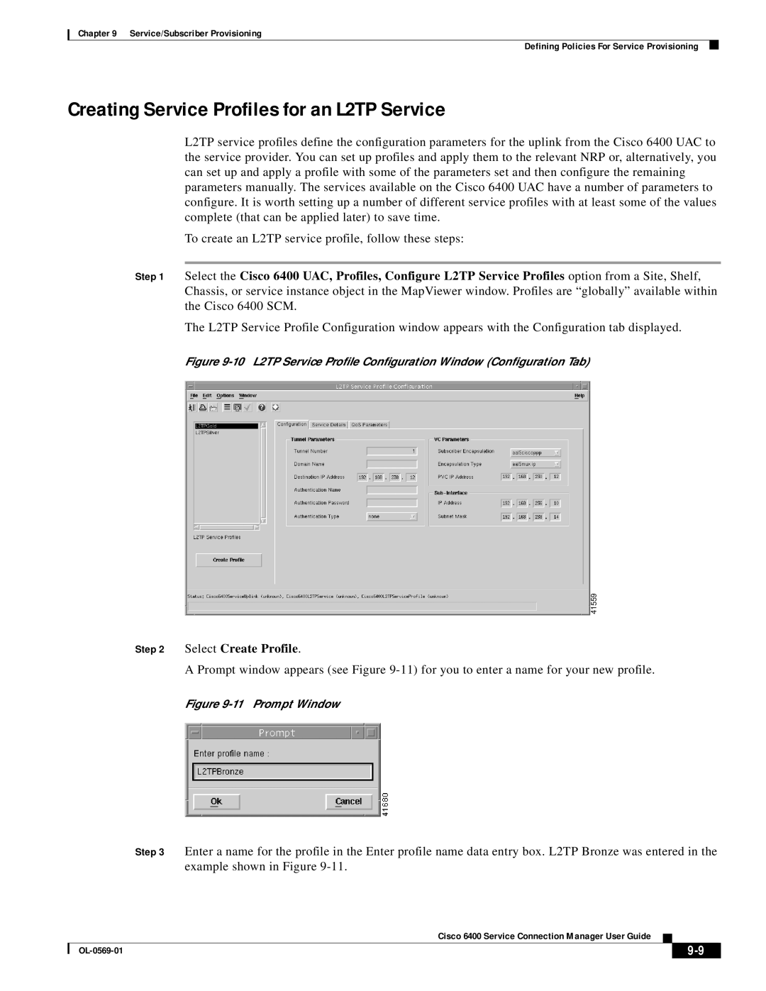 Cisco Systems OL-0569-01 manual Creating Service Profiles for an L2TP Service 