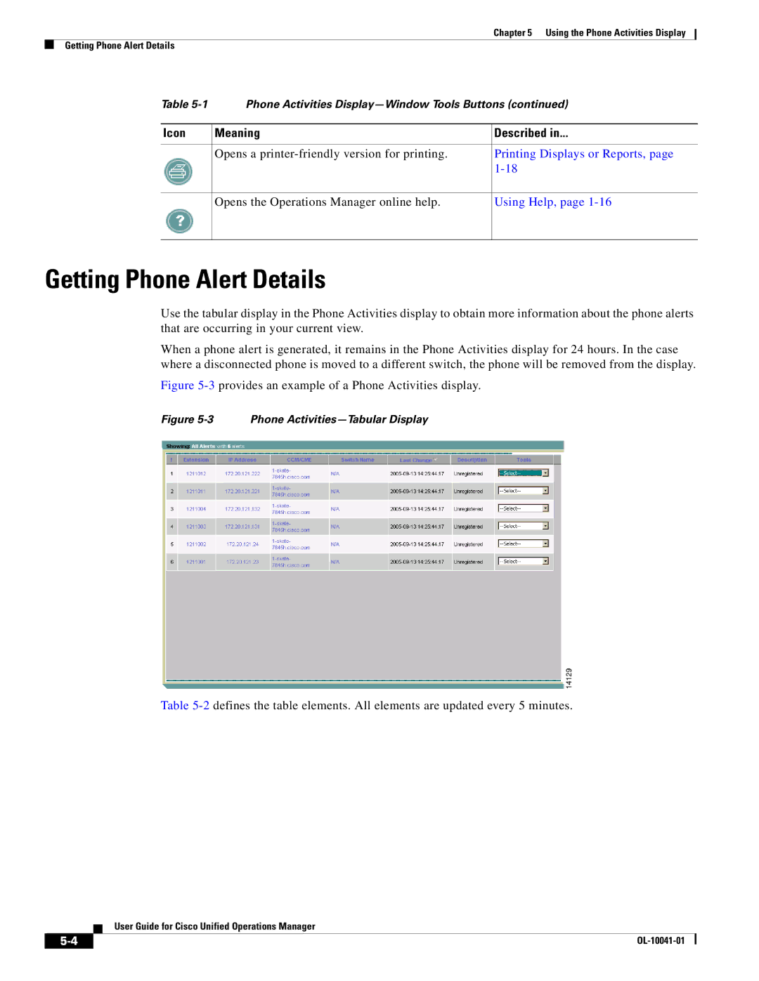 Cisco Systems OL-10041-01 manual Getting Phone Alert Details, 3provides an example of a Phone Activities display 