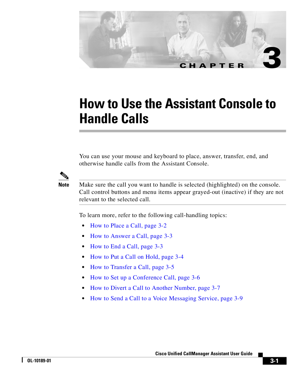 Cisco Systems OL-10189-01 manual Handle Calls, How to Use the Assistant Console to 