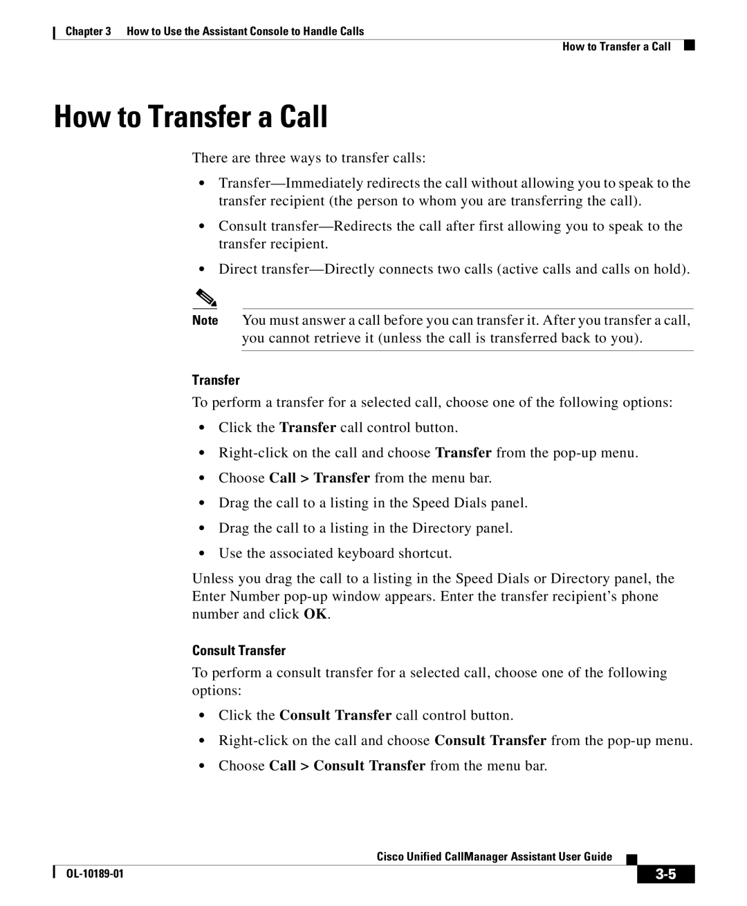 Cisco Systems OL-10189-01 manual How to Transfer a Call, Consult Transfer 