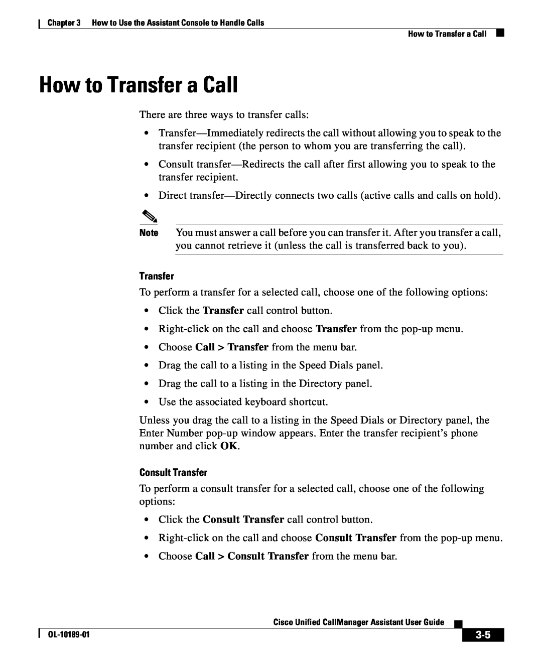 Cisco Systems OL-10189-01 manual How to Transfer a Call, Consult Transfer 