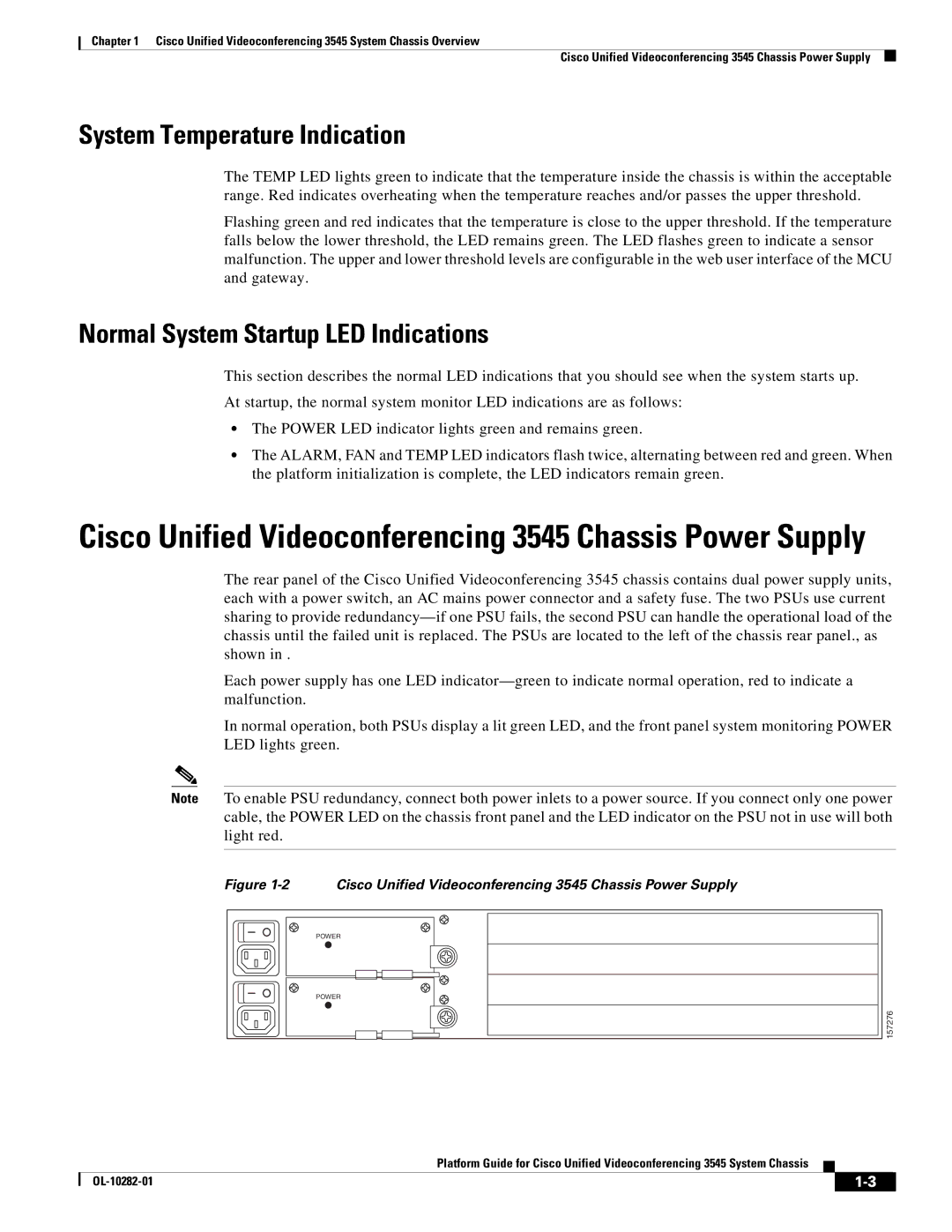 Cisco Systems OL-10282-01 manual System Temperature Indication, Normal System Startup LED Indications 