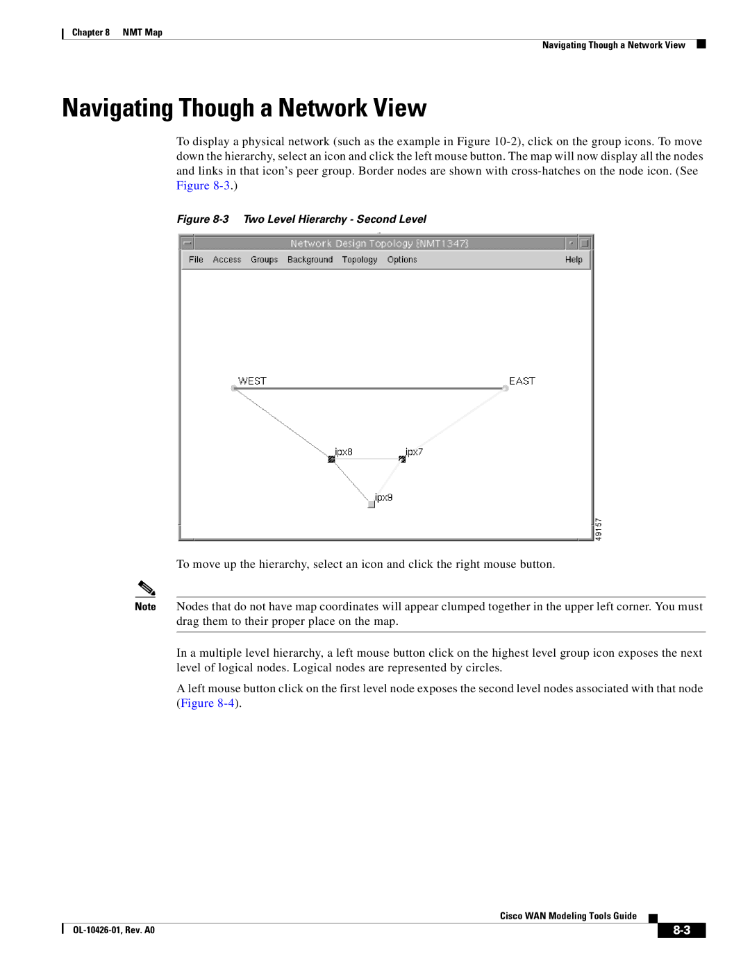 Cisco Systems OL-10426-01 manual Navigating Though a Network View, Two Level Hierarchy Second Level 