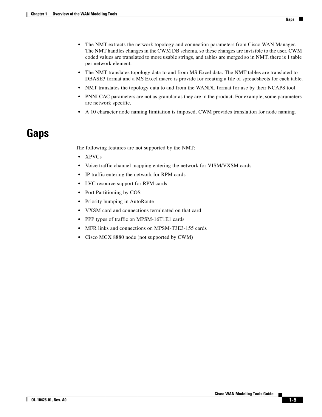 Cisco Systems OL-10426-01 manual Gaps 