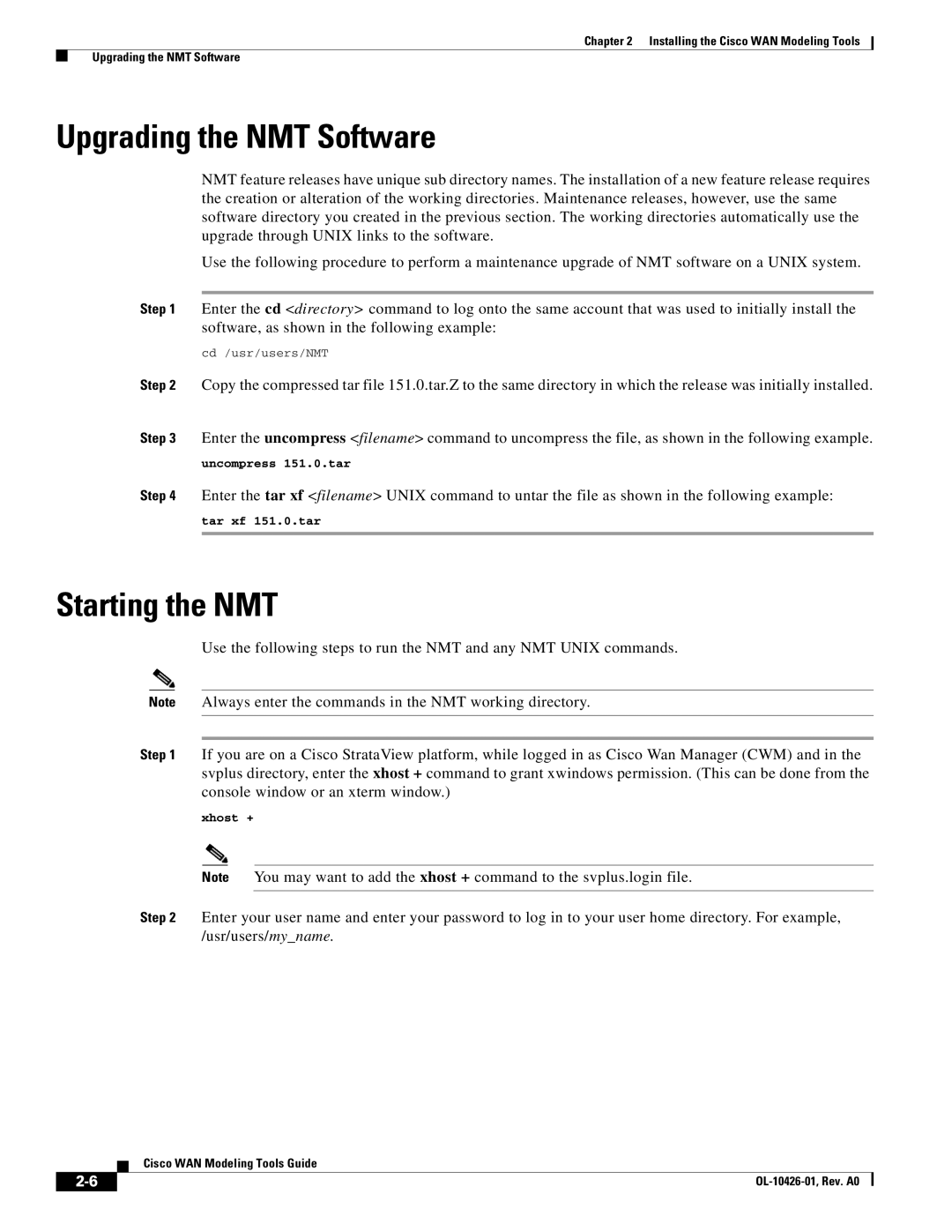 Cisco Systems OL-10426-01 manual Upgrading the NMT Software, Starting the NMT 