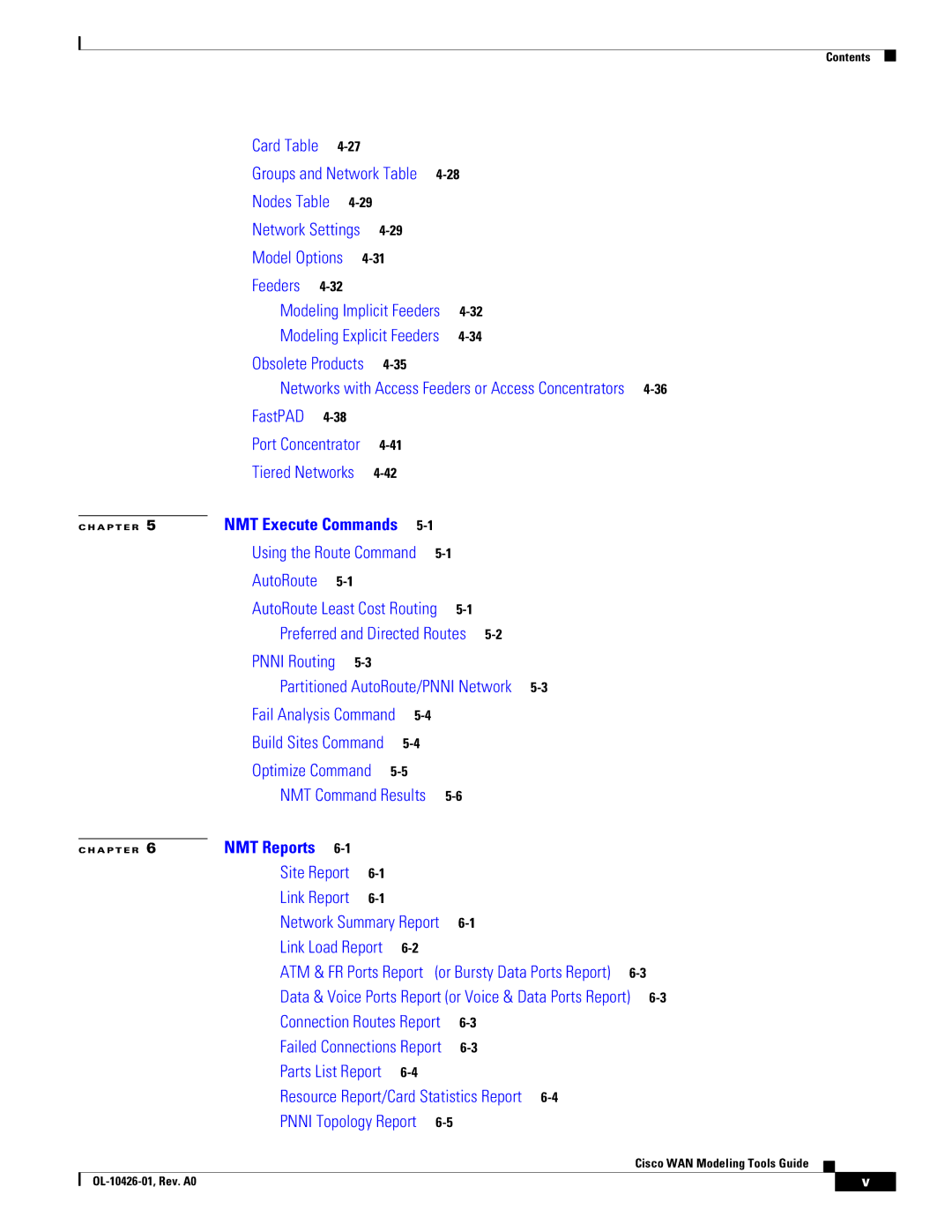 Cisco Systems OL-10426-01 manual Nodes Table 