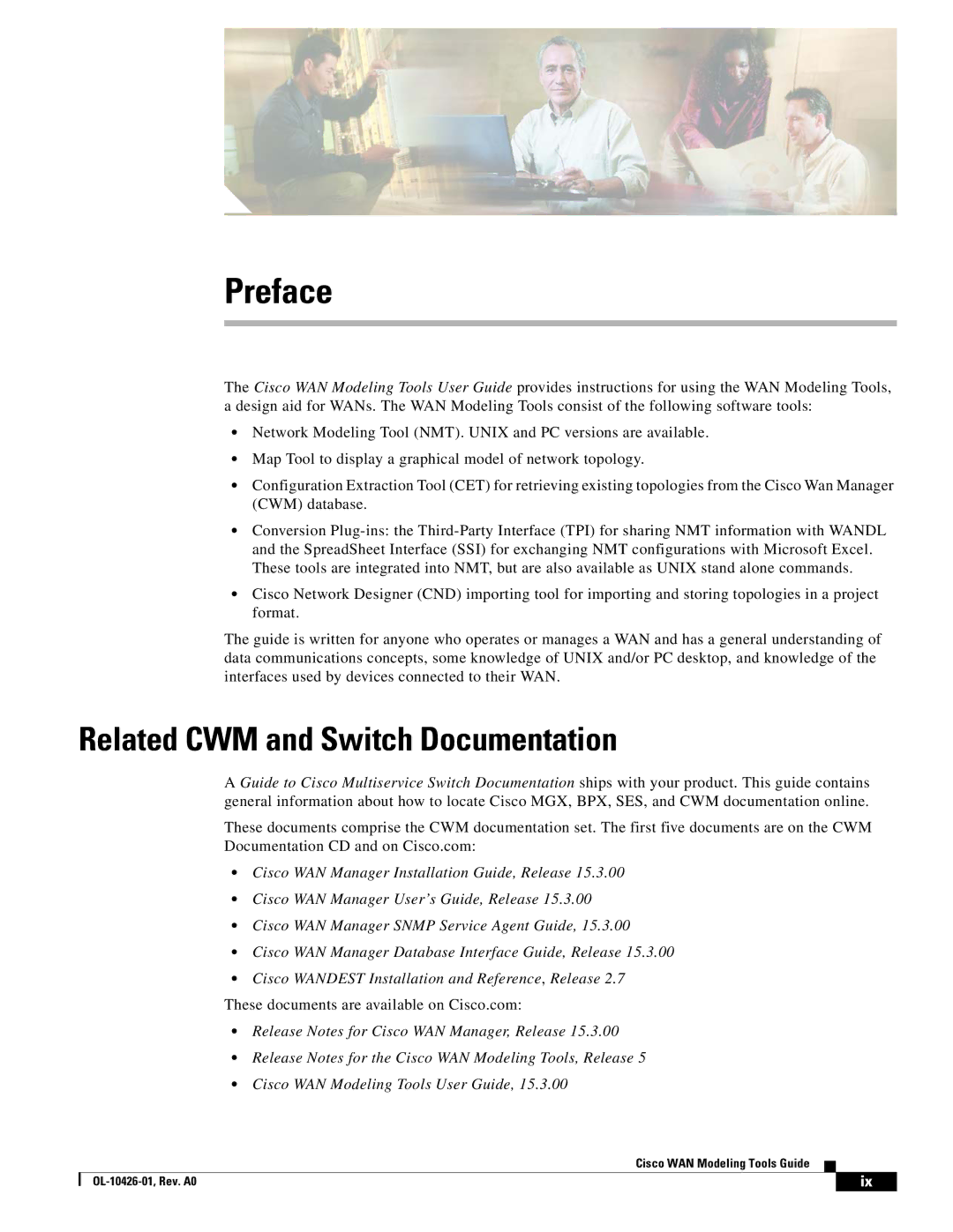 Cisco Systems OL-10426-01 manual Preface, Related CWM and Switch Documentation, These documents are available on Cisco.com 