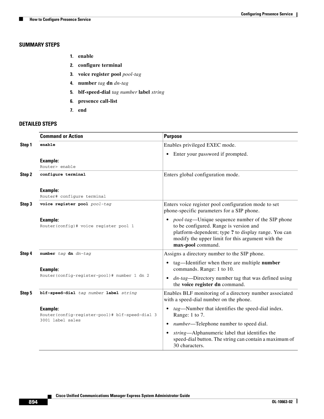 Cisco Systems OL-10663-02 manual Max-pool command, Voice register dn command, 894 