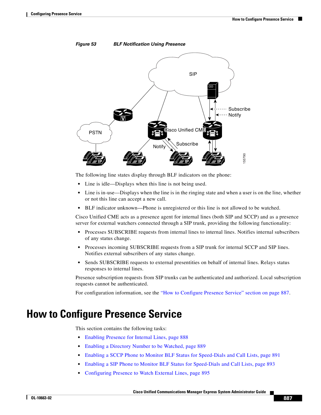 Cisco Systems OL-10663-02 manual How to Configure Presence Service, This section contains the following tasks, 887 