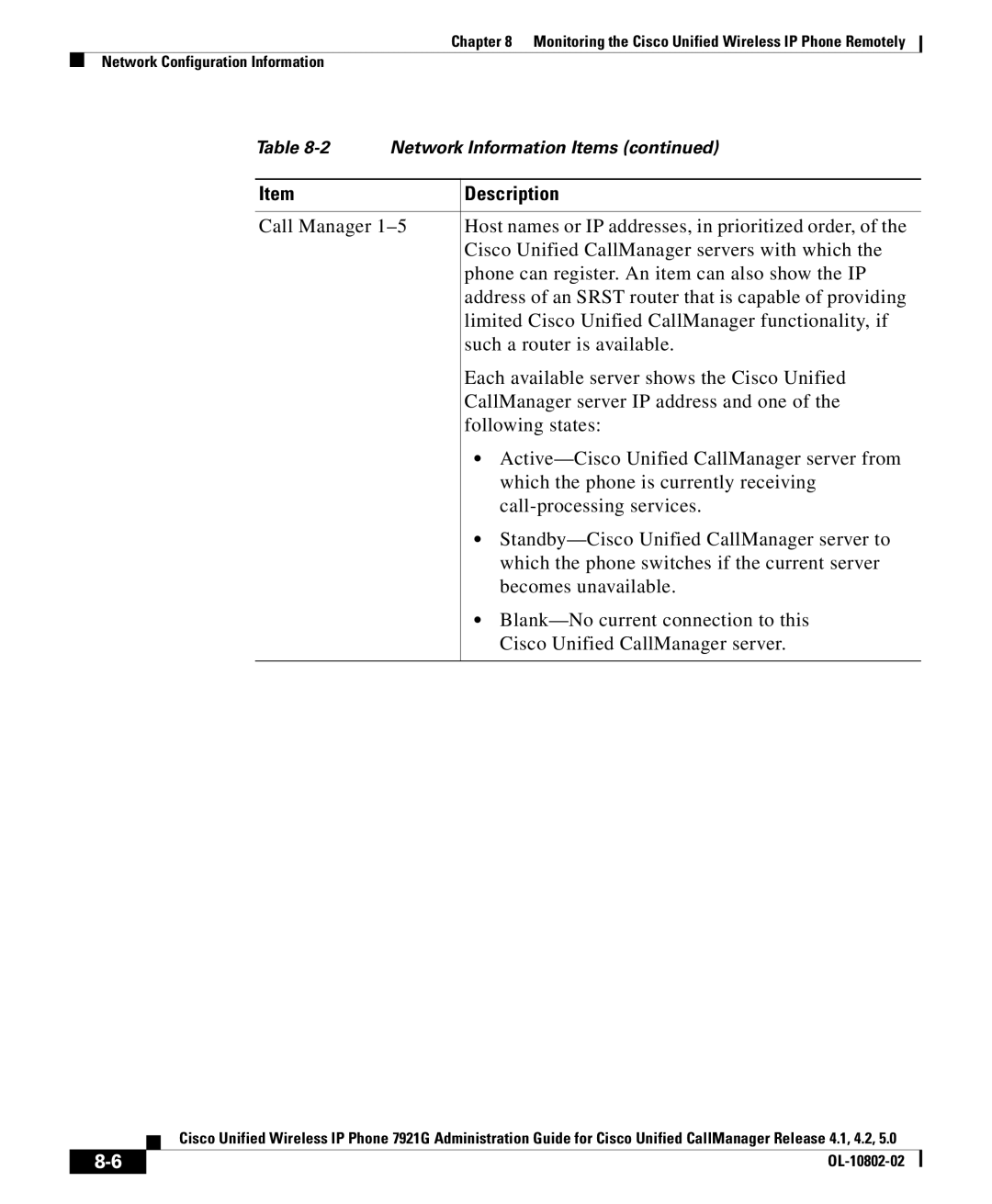 Cisco Systems OL-10802-02 manual Description 