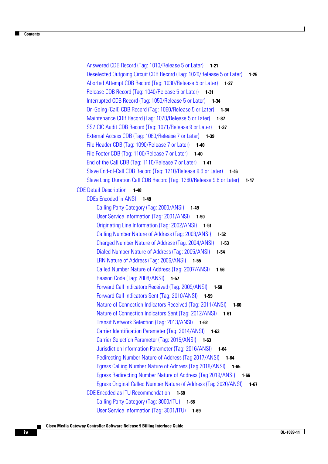 Cisco Systems OL-1089-11 manual CDE Detail Description CDEs Encoded in Ansi 