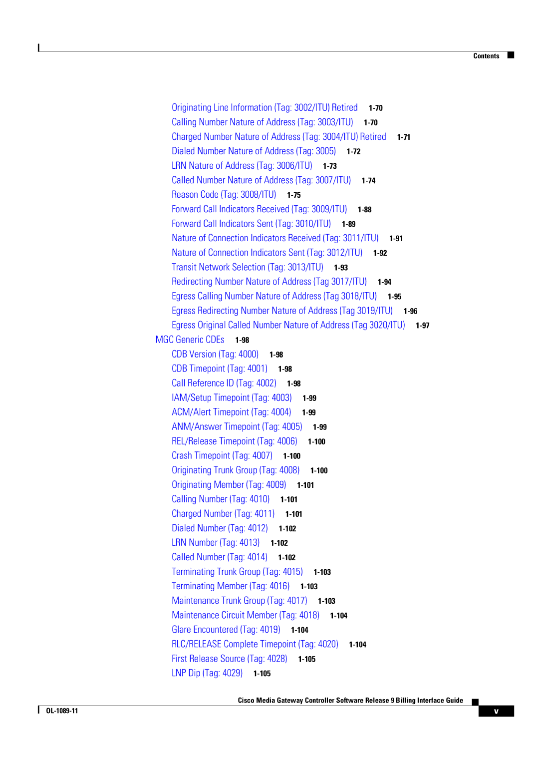 Cisco Systems OL-1089-11 manual Egress Redirecting Number Nature of Address Tag 3019/ITU 