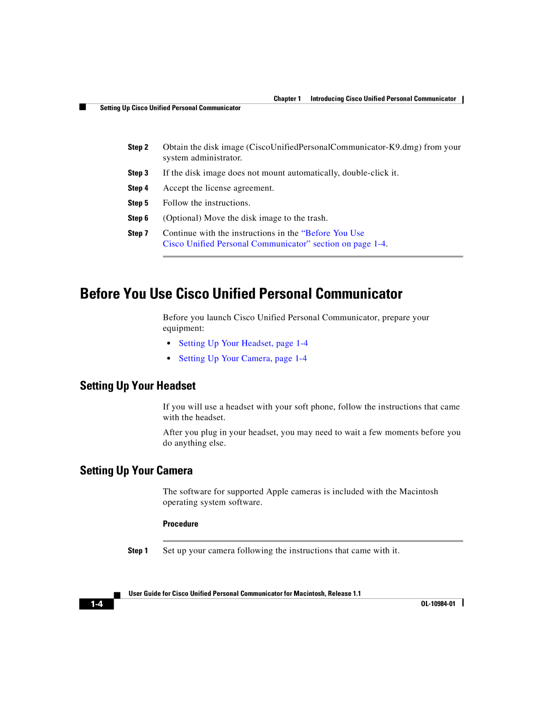 Cisco Systems OL-10984-01 manual Before You Use Cisco Unified Personal Communicator, Setting Up Your Headset 