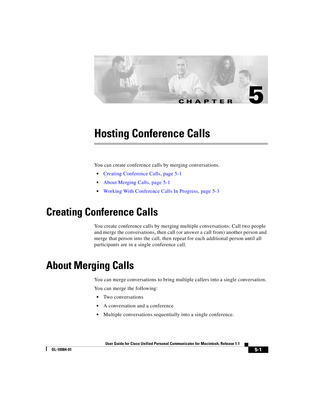 Cisco Systems OL-10984-01 manual Creating Conference Calls, About Merging Calls 