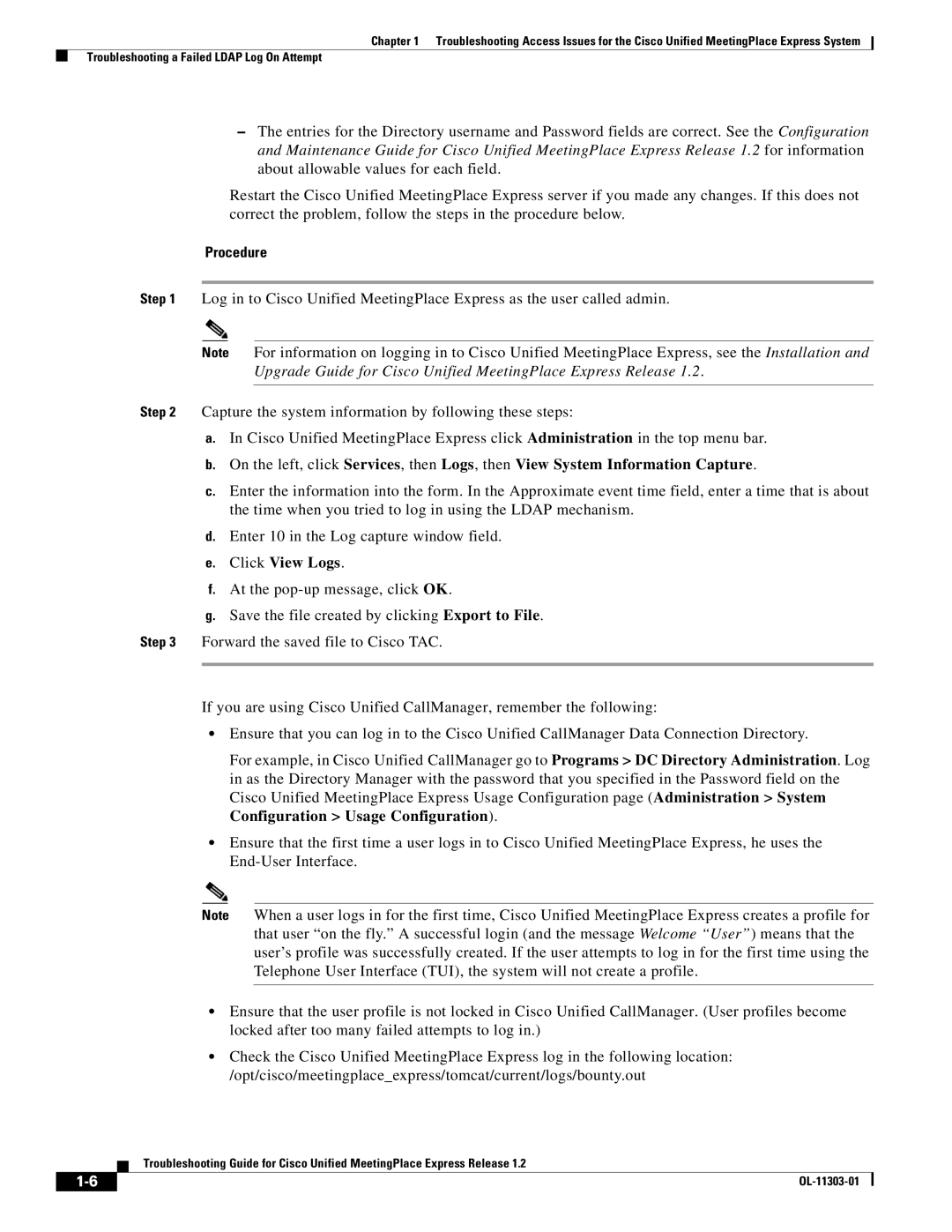 Cisco Systems OL-11303-01 manual Click View Logs 